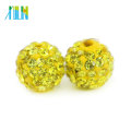 Charmant et brillant argile ronde Shamballa strass pavé de perles de cristal pour collier taille 4mm - 18mm, IB00125 Citrine